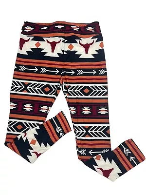 Tc LuLaRoe Leggings Tribal Aztec Stripes Multicolored Fits 12/18 Rare • $23