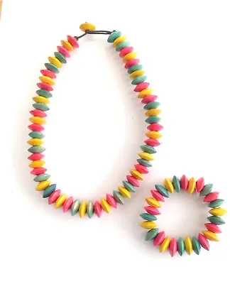 Bright Multi Coloured Sweetie Candy Bead Necklace And Bracelet Set • £9.95