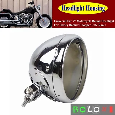 7inch Motorcycle Headlight Housing Light Bulb Bucket For Harley-Davidson Custom  • $45.99