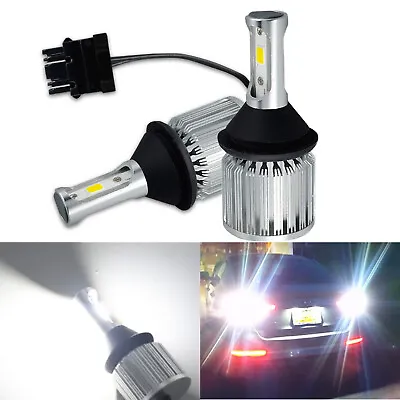 BA15s 3156 LED Bulbs COB 30W Extremely Bright Back Up Reverse Light 6K White 2PC • $23.99