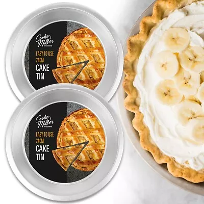 £7.76 • Buy 2x NON-STICK ROUND BAKING TINS Flan Tart Cookie Pie Spongecake Kitchen Oven Tray