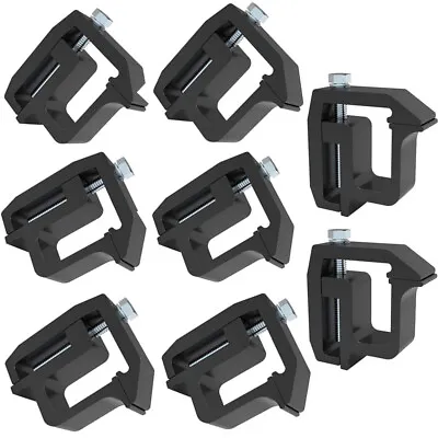 8PCS Truck Cap Topper Camper Aluminum Shell Mounting Clamps Heavy Duty Black • $36.89