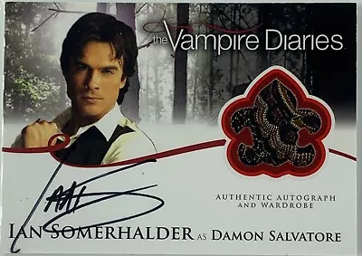 Vampire Diaries Season 2 IAN SOMERHALDER As DAMON Autograph/Wardrobe Card A3 • $400
