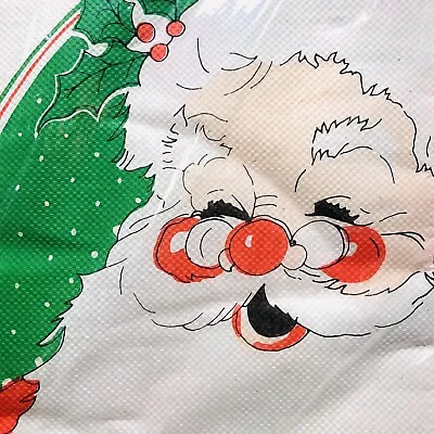 Vintage Christmas Santa Claus Table Cover 54x96 Paper Tablecloth Rectangle NOS • $22.99