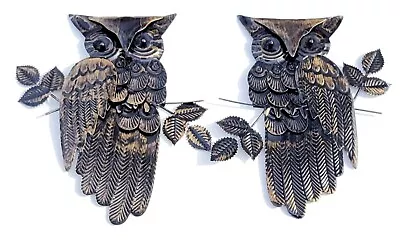 Vintage Owl Metal Wall Art Made In Hong Kong • $29.99