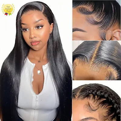 🔥13x4 Brazilian Straight Full Lace Front Wigs Human Hair Pre Plucked With Gifts • $128.98