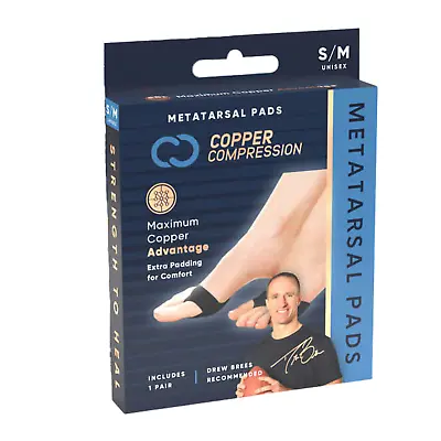 Copper Compression Metatarsal Pads Unisex - Orthopedic Ball Of Foot Pain L/XL • $14.99