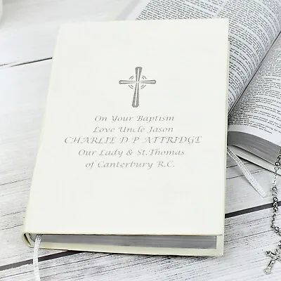 PERSONALISED Holy Bible. Christening Baptism Confirmation Holy Communion Wedding • £18.90