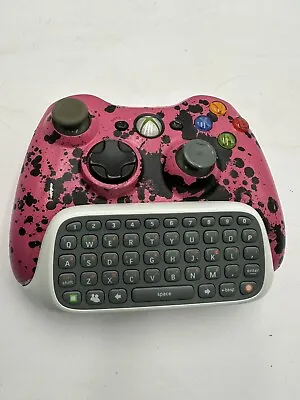 $20 • Buy OFFICIAL MICROSOFT XBOX 360 Pink WIRELESS CONTROLLER  WITH CHATPAD TESTED