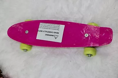 Mini Cruiser Skateboard Plastic Deck Penny Style 17” Up To 110 Lbs Pink/Green • $24.95