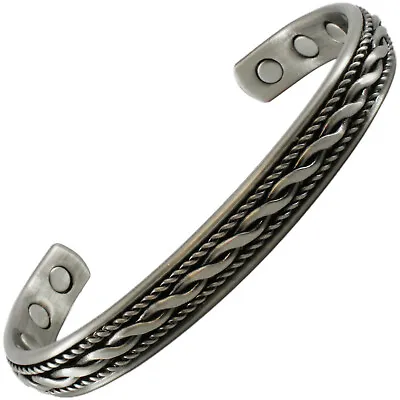 £8.99 • Buy Magnetic Bangle Bracelet Antique Silver Shiny Pure Copper Arthritis