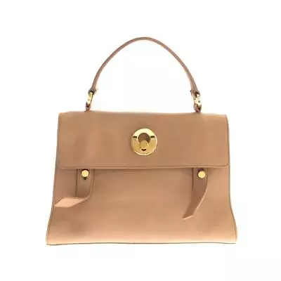 Auth SAINT LAURENT PARIS Muse To Mini 313499 Beige Leather Canvas Handbag • £282.71