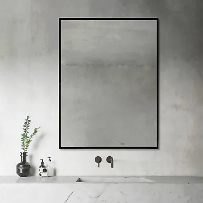 Venta 24 In. X 32 In. Modern Black Framed Wall Mirror With Dual Mounting Bracket • $179.99