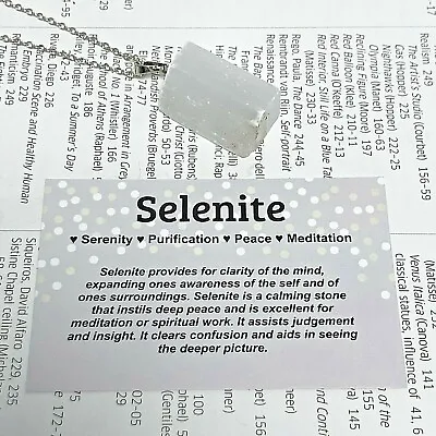 £6.99 • Buy Raw Selenite Amulet Goddess Healing Energy Reiki Pendant Silver Plated UK #93