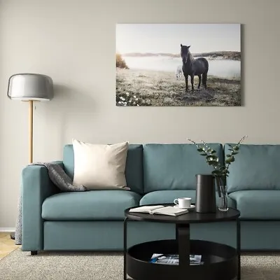 IKEA BJORKSTA Grazing Horses Canvas Poster Picture 118 X 78cm  46 1/2 X 30 3/4   • $29.99