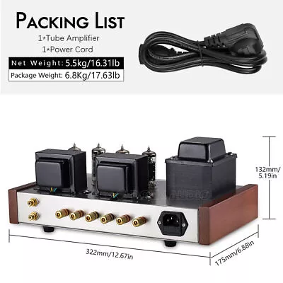 $283.10 • Buy HiFi Vacuum Tube Amplifier Class AB Push-pull Stereo Audio Amp Kit/Assembled
