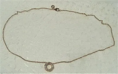 $60 • Buy 50% OFF SALE! Pandora Rose Logo Pavé Circle Collier Necklace (387436C01) As New!