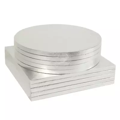 Round & Square Silver Cake Board Drum Base 12mm Thick Pack Of 5 • £11.05