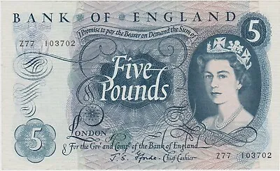 B312 J. S. Fforde 1967 £5 Banknote Z77 In Near Mint Condition. • £52.17