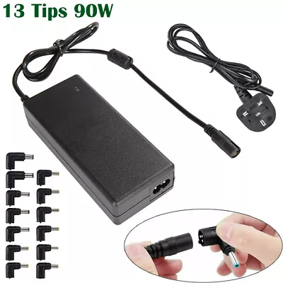 13 Tips Heads Adapter Universal AC DC Power Supply Charger Multi Laptop Notebook • £15.04