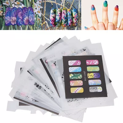 20pcs Nail Art Template Stencil Reusable Nail Sticker DIY Nail Art Manicure Tool • £10.34