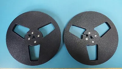Reel To Reel Tape Spools (pair) 7  3D Printed (Plastic) In Black • £29.99