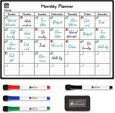 A3 Fridge Calender Magnetic Monthly Planner Whiteboard Dry Wipe Meal Planner • £12.99