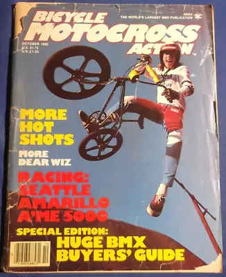 Bicycle Motocross Action Magazine Oct 1980  Amarillo R.L. Cover Buyers Guide BMX • $38