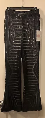 Crystal Sky Black Sequined Pants Size Small • $15