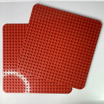 (2) Lego DUPLO Base Plate Peg Board Red Plates 24 X 24 Dots 15  X 15  • $39.95