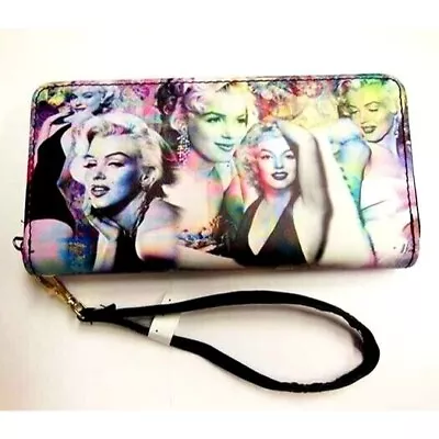 Marilyn Monroe Colorful Collage Zip Around Clutch Wallet Billfold Wristlet • $22.07