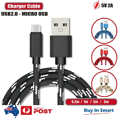 $4.65 • Buy Micro USB To USB2.0 Male Data Snyc Charger Charging Cable Cord