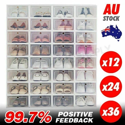 $34.89 • Buy Clear Door Cube DIY Shoe Cabinet Rack Storage Stackable Organiser Drawer