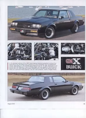 1982 1983 1984 1985 1986 1987 BUICK REGAL GRAND NATIONAL GN 12 Pg Article • $17.04