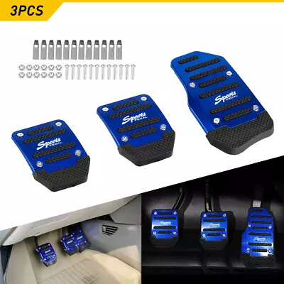 3 PCS Blue Non-Slip Manual Gas Brake Foot Pedal Pad Cover Set Kit Car Auto Parts • $12.99