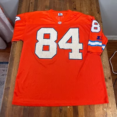Vintage Shannon Sharpe Jersey Mens XL Orange Stater Denver Broncos #84 • $34.99