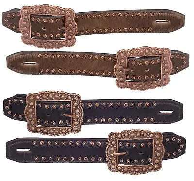 Western Spur Straps - Hair On Hide Belt Style - Black Or Brown Hair • $43.89