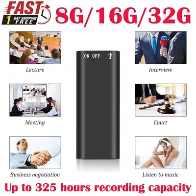 8/16/32GB Mini Spy Audio Recorder Voice Activated Office Listening Device 352Hrs • $14.99