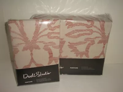 DwellStudio Fontaine King Duvet Cover Euro Shams Set Currant Red Tan  • $168