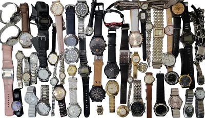 $7.50 • Buy Lot Of 56 VINTAGE To Now Watch Lot Seiko Diver Timex Caravelle DKNY Disney Etc