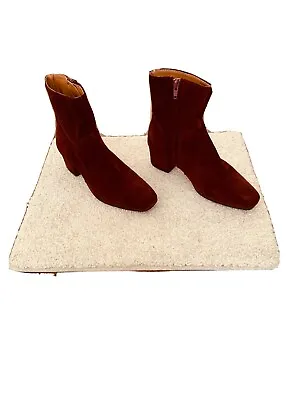 £4.50 • Buy Mango Burgundy Suede Ankle Boots Size 3
