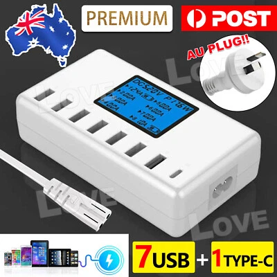 $28.95 • Buy USB Hub Charging Station 8 Port Phone Charger Multi Dock Charger Power Adapter