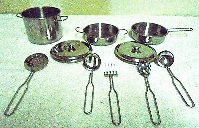 $12.99 • Buy Toy  Metal  Cookware  Pots,  Pans,  Lids  &  Utensils  (g)