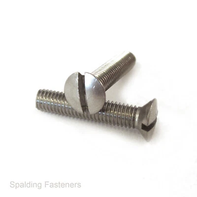 4BA A2 Stainless Steel Raised Countersunk Slotted Head Machine Screws • £24.92