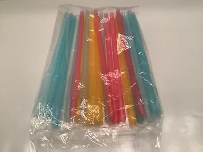 TUPPERWARE New WHISTLE STRAWS Lot Of 20 COLORFUL FUN STRAWS • $10