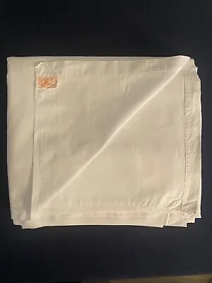 Vintage Cannon Percale White Double Full Flat Top Sheet 100% Crisp Cotton 81x96 • $14.50