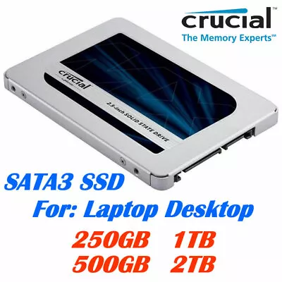 $80 • Buy Crucial MX500 Solid State Drive 250GB, 500GB, 1TB, 2TB SSD For Laptop Desktop PC