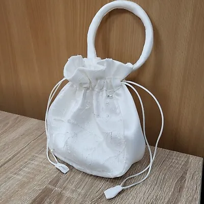 Ivory Satin FLOWER GIRL/First 1st Holy Communion Baptism  Dolly Bag Handbag • £24.99