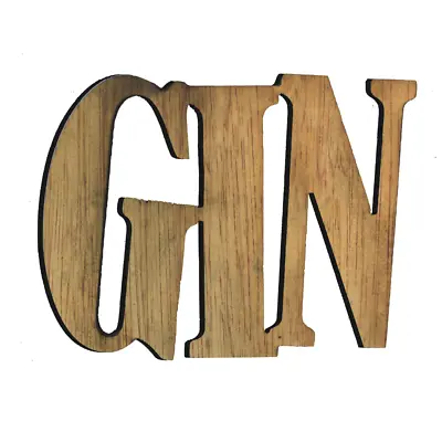 Gin Laser Cut Oak Wooden Veneer Coaster. The Chuckling Cheese Company. • £4.24