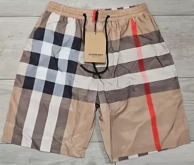 Burberry Check Swim Shorts Beige - LARGE • $400